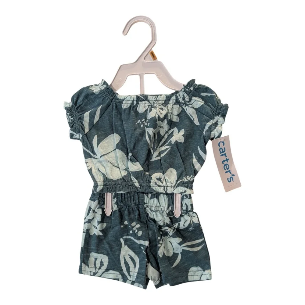 BBC-1 Carter's Baby Girl 2 Piece Set 3m‎ - Green Floral